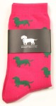 Krawattendackel Socken pink Dackel grün  Bild 1