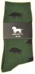Krawattendackel Socken grün Wildschwein schwar  Bild 1