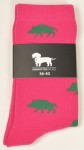 Krawattendackel Socken pink Wildschwein grün  Bild 1