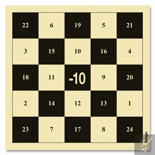 Krüger-Schießscheiben Schachbrettscheibe 10x10 Mitte Feld -10