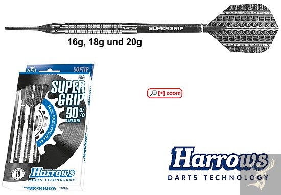 Harrows-Darts-Technology Supergrip 90% Soft 18g