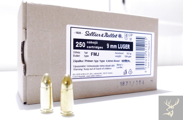 Sellier & Bellot 9mm Luger FMJ Schüttpackung 8,0g/124grs
